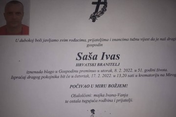 Zagreb se oprašta od svoje legende i heroja iz Martićeve, hrvatskog branitelja Saše Ivasa