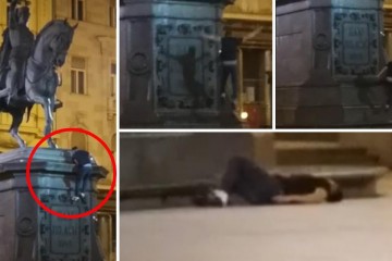 Mladić koji je pao s kipa bana Jelačića nije teže ozlijeđen