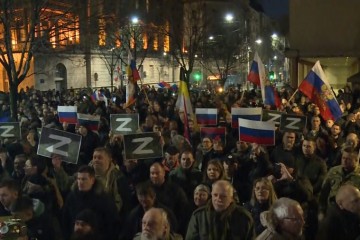 Prosvjed podrške Rusiji u centru Beograda: "Svaki Rus Srbinu je brat"