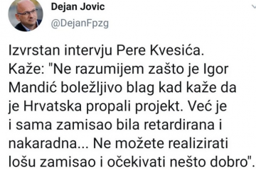 Bulj reagirao na Jovićevu podršku Kvesiću i pisao Plenkoviću: Očekujem prestanak financiranja SNV-a