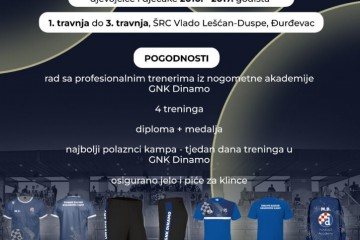 Dinamov nogometni kamp u Đurđevcu: otvorene prijave za sudjelovanje u kampu na ŠRC-u