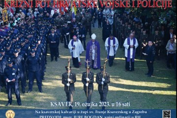 Korizmeni Križni put na Ksaveru za Hrvatsku vojsku, hrvatske branitelje i policiju