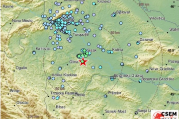 Sinoć snažan potres u Hrvatskoj magnitude 4,5 prema Richteru