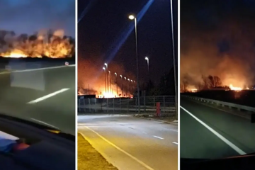 Veliki požar izbio kod Svete Helene, vozi se otežano: 'Velik je teren, još ga gasimo'