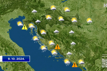 Promjenjivo vrijeme do petka uz južinu i obilne pljuskove, vikend donosi stabilizaciju uz buru