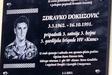 U spomen na Zdravka Dokuzovića poginulog dragovoljca Domovinskog rata
