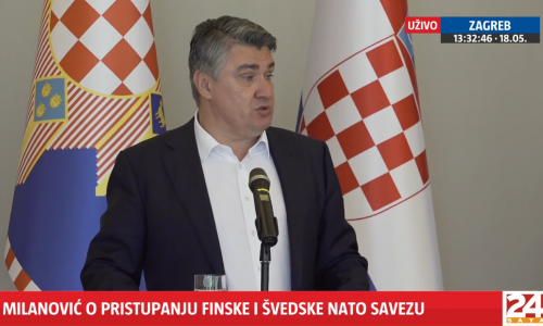 Predsjednik Zoran Milanović je na Pantovčaku održao konferenciju za medije na kojoj je komentirao ulazak Finske i Švedske u NATO